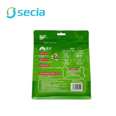 Bolsa de comida para mascotas de fondo plano